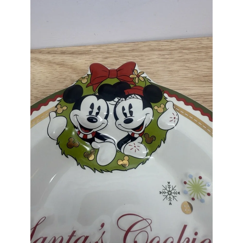 Disney Store Mickey & Minnie Santa's Cookies Ceramic 8